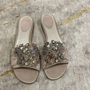 Rene Caovilla Women's Embellished Sandals - Cream, Gold, Pink tones